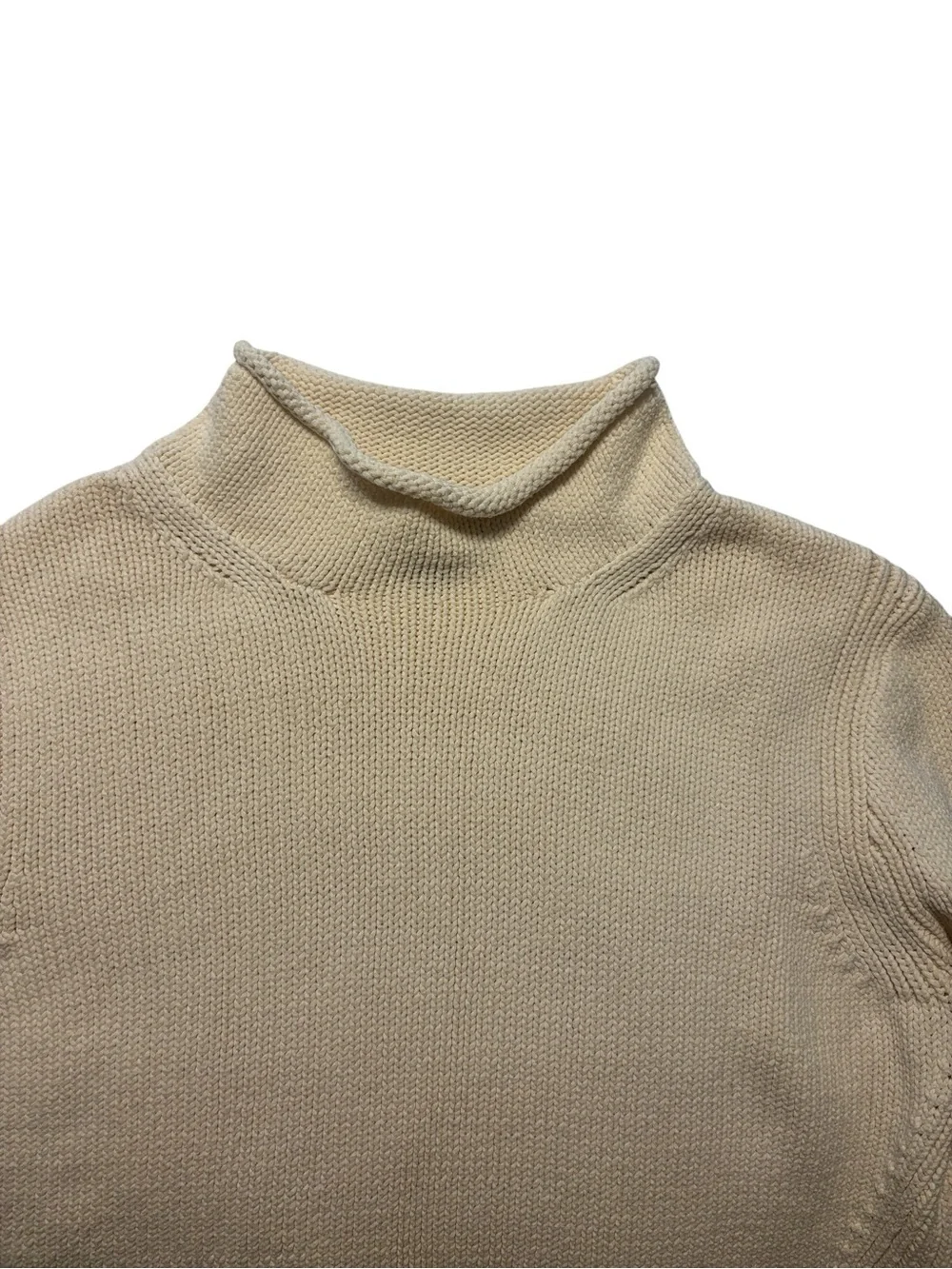 J. Crew 1988 Rollneck Sweater Size Large Cream Nautical Fisherman Preppy - Picture 3 of 7